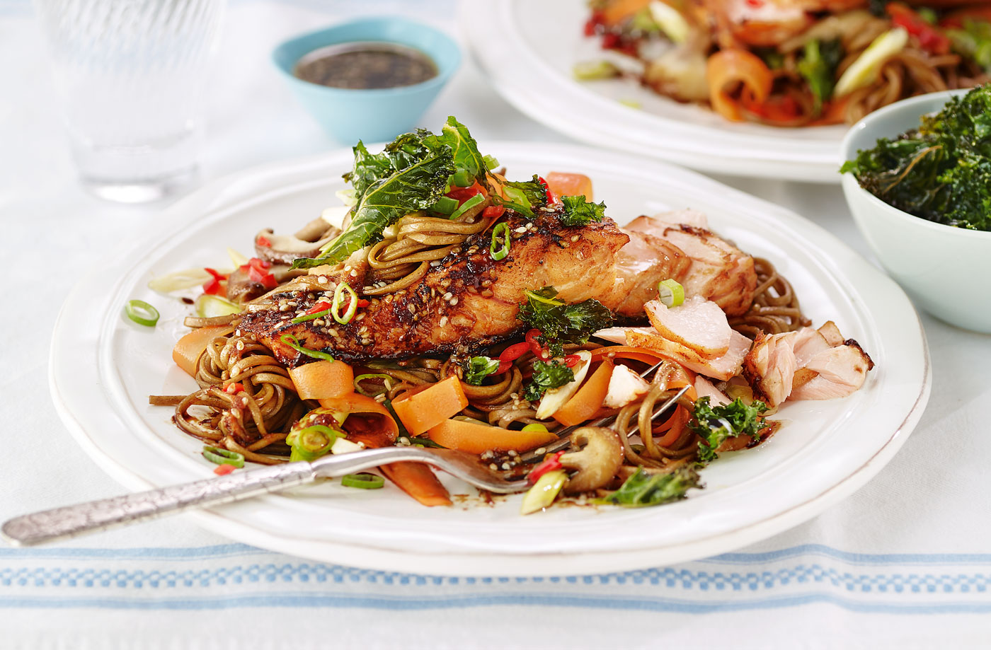 Soy and Sesame Salmon with Noodles Recipe